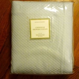 RH Diamond Cinnabar WAFFLE WEAVE SHOWER CURTAIN Blue/Grey Color